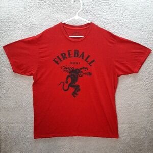 Fireball‎ Whiskey Shirt Adult 2XL XXL Red Black Heather Party Bartender College